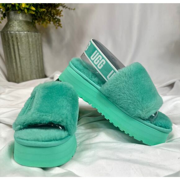 Ugg Disco Slide Platform Back Strap Boho Retro Mint Green 8 - Picture 6 of 16
